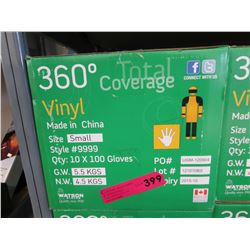 New case of vinyl gloves - size small