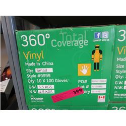 New case of vinyl gloves - size small