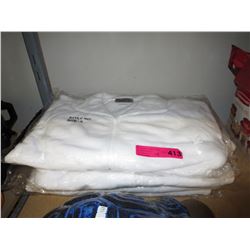4 New white fleece jackets, size small
