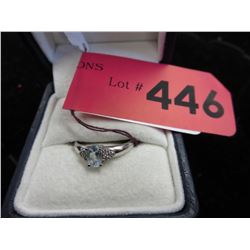 10KT White Gold & Blue Topaz ring