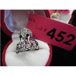 Crystal octopus ring - size 8