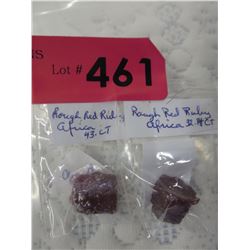 2 Rough African Red Rubies -  65CTW