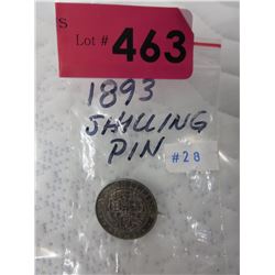 1893 Silver 1 Shilling pin