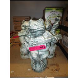 3 Frog garden statues
