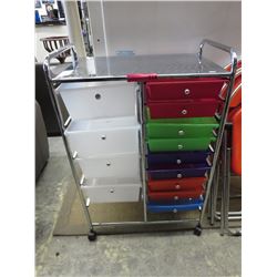 Rolling craft storage cart with drawers
