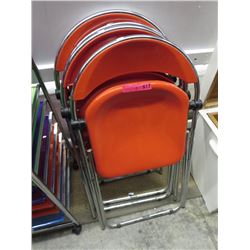 4 Folding chairs with plastic seat & back