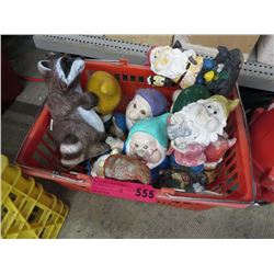 Basket of garden gnomes