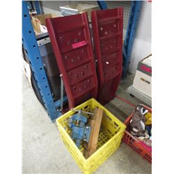 2 Automotive wheel ramps & a table vice
