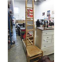 8' Tall, wood & hide ladder back chair