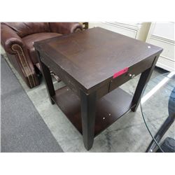 NEW - Square Side Table with Drawer