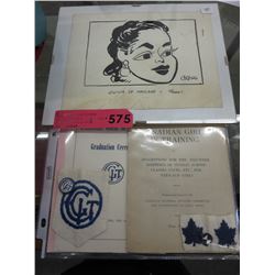Signed Ink drawing of Olivia de Havilland by Cross