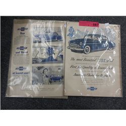 2 Vintage Chevrolet paper ads