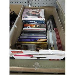Box of 25 DVDs, approx. count