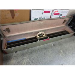 Vintage knitting machine in original travel case