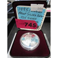 1995 Canadian silver proof dollar