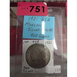 1921 USA Morgan silver dollar