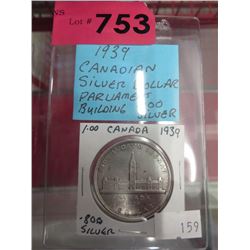1939 Canadian silver dollar - .800 silver