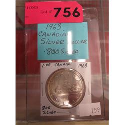 1963 Canadian silver dollar