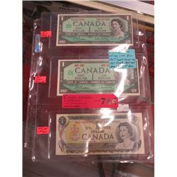 Last 3 issues of the $1 bill - Mint