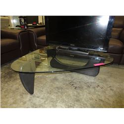 NEW - Glass topped tri-corner table