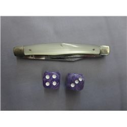 Genuine pair of 81 CTW Amethyst playing dice