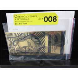 Certified -.999 Solid Gold 1/10 gram Bull Note