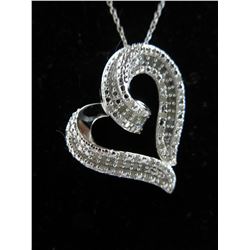 Over 1/2 CTW Diamond studded heart necklace
