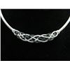 Image 1 : Omega Style - Blue & White Diamond Studded Necklace