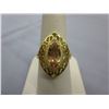 Image 1 : Citrine & Diamond ring in Gold finished Sterling