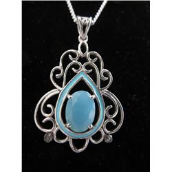 Blue Chalcedony & Diamond necklace