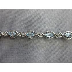 Ladies Blue Topaz & Diamond Bracelet