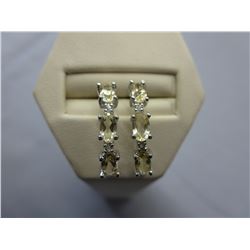 Brand New Citrine & Diamond 1/2 Hoop Earrings