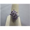 Image 1 : Amethyst & Diamond ring - Marquise cut
