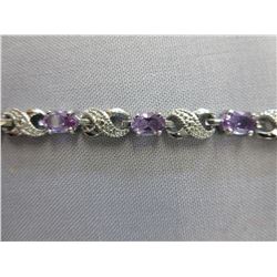 Infinity design Amethyst & Diamond bracelet