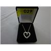 Image 2 : Blue & White Diamond Heart Necklace - Reversible