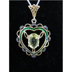 Lemon Topaz & Diamond necklace set