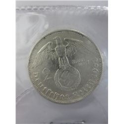 1938 Nazi German 60% silver coin