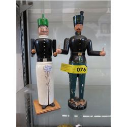 2 Russian Folk Art wood Soldiers - 1960's