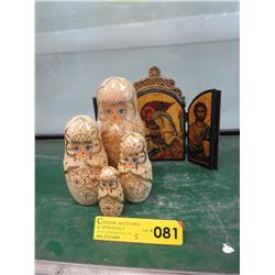Russian Nesting doll & St. George Triptych