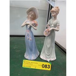 2 Glazed ceramic figurines
