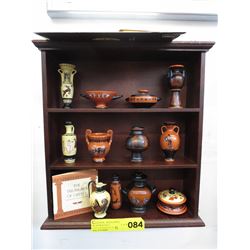 Franklin Porcelain miniature vases w/ display