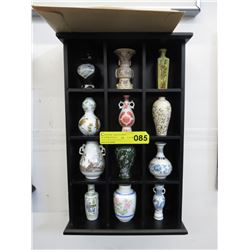 Franklin Porcelain miniature vases w/ display