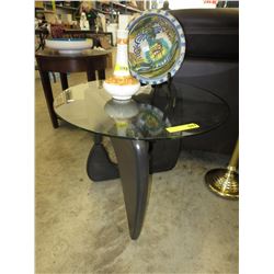 NEW - Round glass top side table