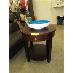 NEW - Round side table with drawer