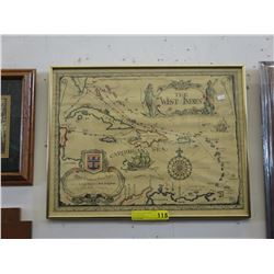 Framed Royal Caribbean Cruise Line map