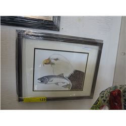 Framed print: "Bald Eagle & Salmon"