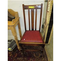 English Oak high back side chair