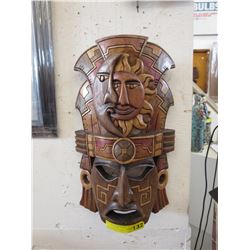 Hand carved wooden wall mask