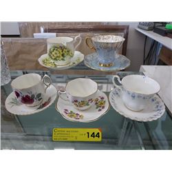 5 Fine bone china teacup & saucers