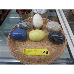 6 Marble eggs - 2" x 3"